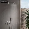 Système de douche mural en laiton gris pistolet de luxe – vue 2