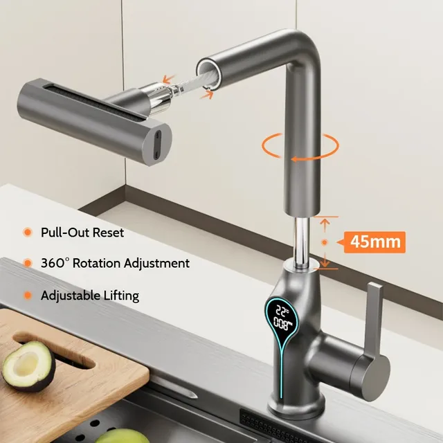 Robinet de cuisine gris – vue 6