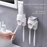 Distributeur automatique dentifrice mural porte brosses… – vue 2