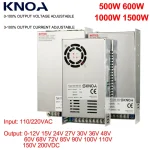 Alimentation réglable 500W 600W 1000W 1500W 0-12V 15V 24V 27V 30V 36V 48V 68V 72V 85V 110V 150V 220V DC laboratoire industriel Smps