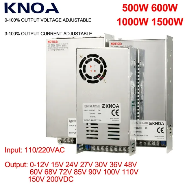 Alimentation réglable 500W 600W 1000W 1500W 0-12V 15V…