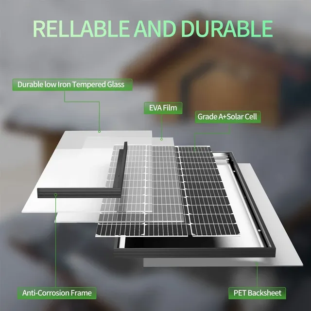 Panneau solaire en silicium monocristallin 18V 7W 10W… – vue 4