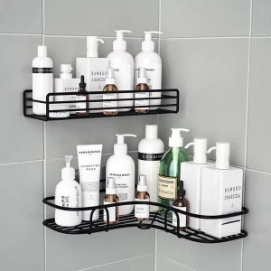 HOShelf-Étagère de douche murale sans poinçon, étagère de rangement pour shampooing, étagère d&rsquo;angle pour épices de cuisine, accessoires