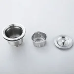 Bouchon de Vidange d&rsquo;Évier de Cuisine en Acier Inoxydable SUS 304, Passoire avec Couvercle de mir Profond, Antirouille