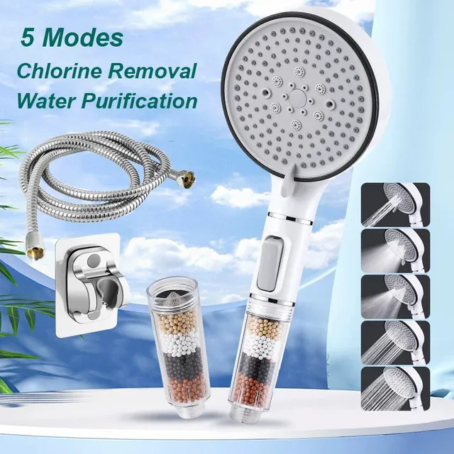 Pommeau de douche de salle de bain avec bouton d'arrêt
