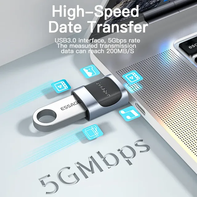 Essager USB 3.0 vers Type C OTG adaptateur USB A Type C… – vue 3