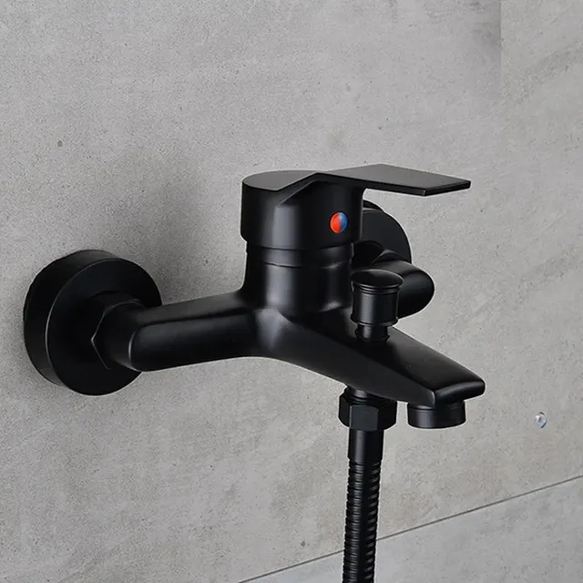 Robinet douche noir laiton mitigeur monocommande mural…
