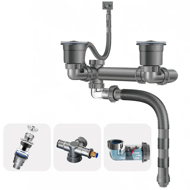 ABFS Kit de vidange d'évier Double – vue 2