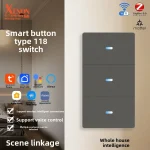 Wifi maison intelligente Graffiti 118 Type bouton interrupteur App télécommande commande vocale maison matière bouton intelligent interrupteur Ac110-240v