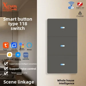 Wifi maison intelligente Graffiti 118 Type bouton interrupteur App télécommande commande vocale maison matière bouton intelligent interrupteur Ac110-240v Wifi maison intelligente Graffiti 118 Type bouton interrupteur App télécommande commande vocale maison matière bouton intelligent interrupteur Ac110-240v