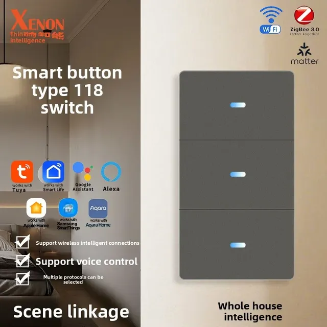 Wifi maison intelligente Graffiti 118 Type bouton…