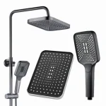 Pommeau de douche à effet de pluie, superchararge à grand débit, 4 modes, robinet d&rsquo;arrosage réglable, pièces de rechange, accessoires de salle de bains