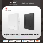 MOES – interrupteur d&rsquo;éclairage intelligent, série Tuya ZigBee Star Ring, pas de fil neutre, aucun condensateur nécessaire, vie intelligente, fonctionne avec Alexa Google Home