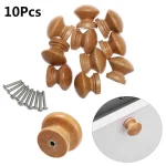 Bouton d&rsquo;armoire rond en bois naturel, poignée de nervure de porte MELWardrobe, quincaillerie de meubles, 10 pièces/lot