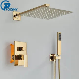 Ensemble de robinets de douche dorés