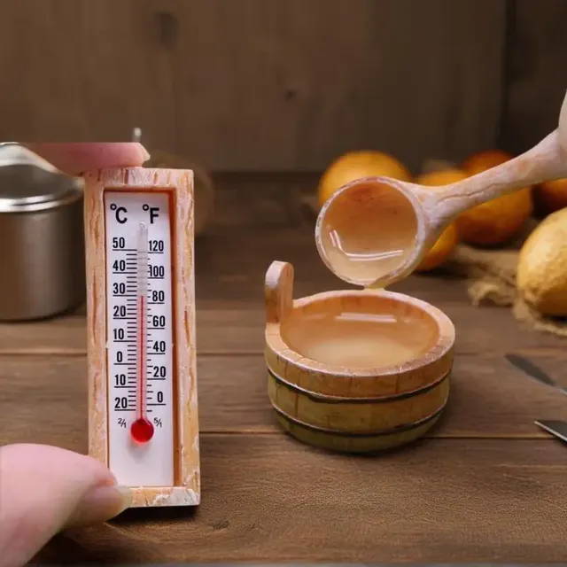Scène sauna miniature maison poupée échelle 1 12 résine…