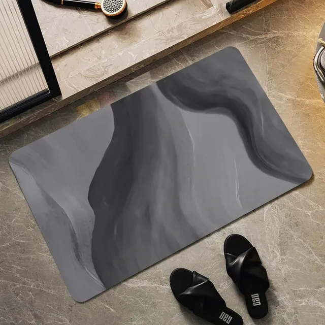 Tapis de bain en diatomite avec motif en marbre