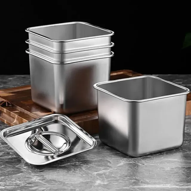 Casserole rectangulaire en acier inoxydable avec couvercle – vue 3