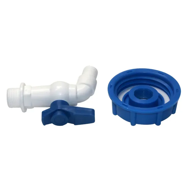 Robinet vanne plastique polypropylène blanc bleu poignée… – vue 4