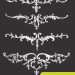 appliques angle moulures baroque rococo volutes feuilles acanthe reliefs symétriques formes incurvées polyuréthane blanc léger peinturable finition sculptée