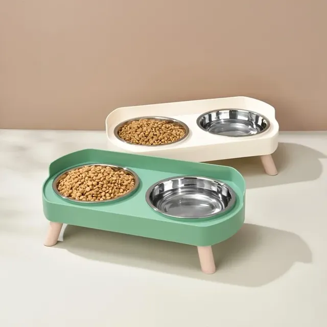 Double bol en acier inoxydable pour chat et chien – vue 2