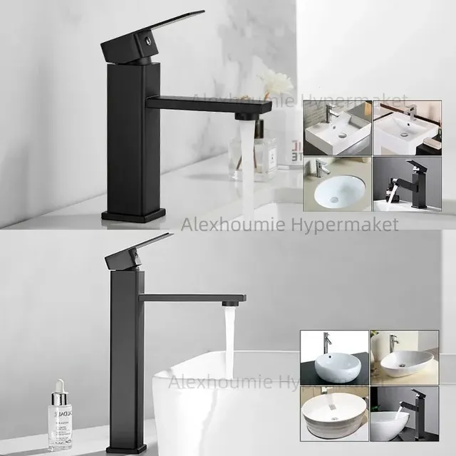Mitigeur lavabo haut design contemporain chromé brillant… – vue 5