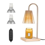 Lampe Chauffe-Bougie Électrique avec 2 Ampoules, Lumière pour la Décoration de la Maison, avec Minuterie de Luminosité Réglable
