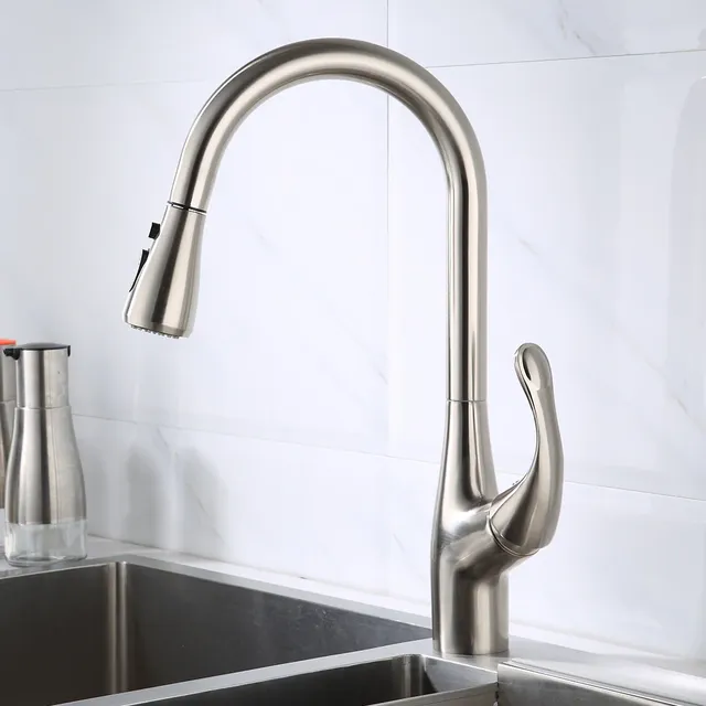 Robinet de cuisine tactile en Nickel brossé – vue 4