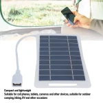 Panneau solaire portatif panneau de charge solaire USB en silicium monocristallin pour camping-car en plein air Camping randonnée panneau solaire panneau solaire USB