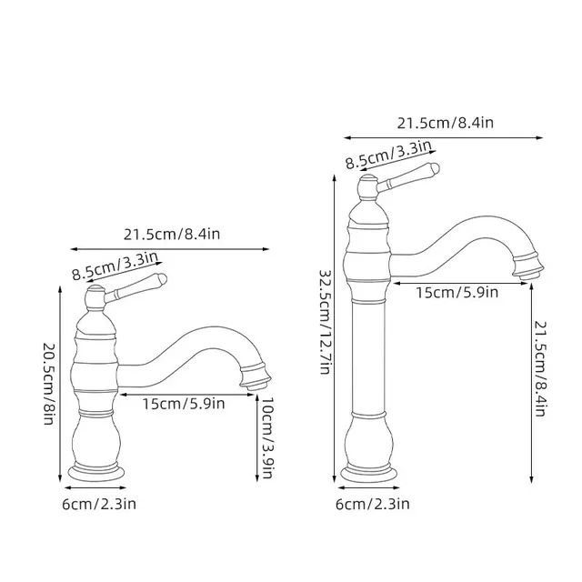 Robinet de lavabo en laiton Vintage – vue 3