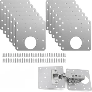 Kit de plaque de réparation de charnières d’armoire, panneau Chi de cuisine, plaque de montage de charnière de porte avec trous pour meubles, accessoires de quincaillerie Kit de plaque de réparation de charnières d’armoire, panneau Chi de cuisine, plaque de montage de charnière de porte avec trous pour meubles, accessoires de quincaillerie