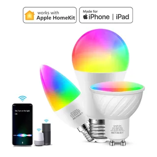 Véritable certifié MFI Homekit WiFi ampoule LED intelligente GU10 E14…