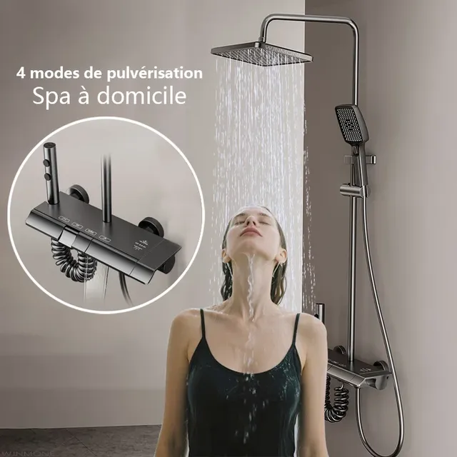 Robinet de douche de salle de bains noir moderne – vue 2