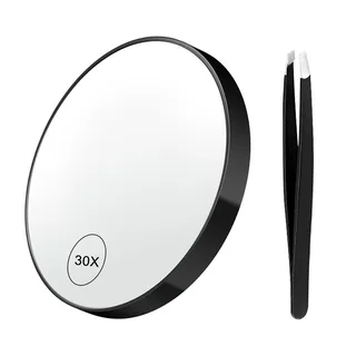 Miroir grossissant 30x compact portable rond noir ultrafin définition…