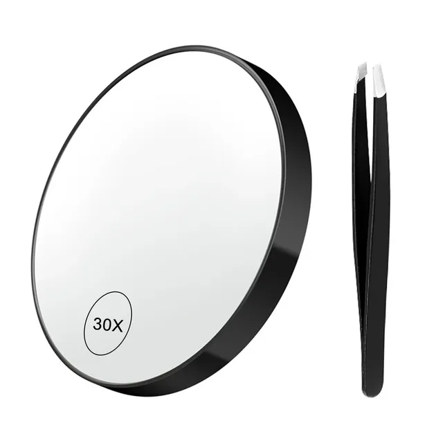 Miroir grossissant 30x compact portable rond noir…
