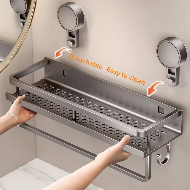 Étagère murale ventouse salle bain panier douche inox… – vue 2