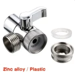 Adaptateur de robinet de cuisine en alliage de Zinc/plastique, séparateur d&rsquo;évier de cuisine, Valve de dérivation, connecteur de robinet d&rsquo;eau pour douche, accessoire de salle de bains