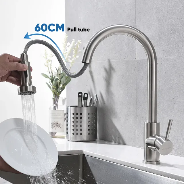 Robinet de cuisine Surface en acier inoxydable – vue 3