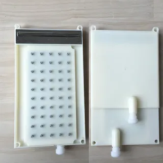Pommeau douche rectangulaire plastique ivoire mat pluie cascade…
