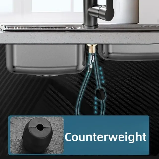 Robinet de cuisine noir mat – vue 6