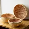 Panier de rangement rond en bambou tissé à la main – vue 4
