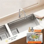 Évier de cuisine en acier inoxydable 316L, grand lavabo à fente unique pour légumes, peut être installé, lavabo sous plan gauche ou droite