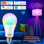 Tuya WiFi ampoule LED intelligente 12W 15W 18W E27 RGB lampe intelligente vie intelligente Alexa Google Home pour chambre salon décor