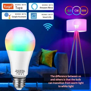 Tuya WiFi ampoule LED intelligente 12W 15W 18W E27 RGB lampe intelligente vie intelligente Alexa Google Home pour chambre salon décor