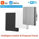 Interrupteur d&rsquo;éclairage Intelligent WiFi, bouton-pression, application Tuya, télécommande vocale, interrupteurs muraux intelligents, fonctionne avec Alexa Google Home EU VER