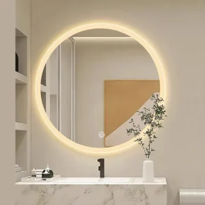 Miroir rond intelligent de 19.5 pouces, miroir de salle de bains, Anti-buée, maquillage, tenture murale, salle de bains, miroir Led avec miroir de vanité léger Miroir rond intelligent de 19.5 pouces, miroir de salle de bains, Anti-buée, maquillage, tenture murale, salle de bains, miroir Led avec miroir de vanité léger