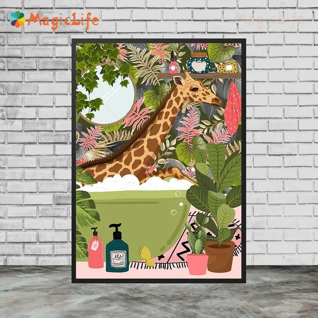 Affiches d'animaux de dessin animé dans la baignoire – vue 6