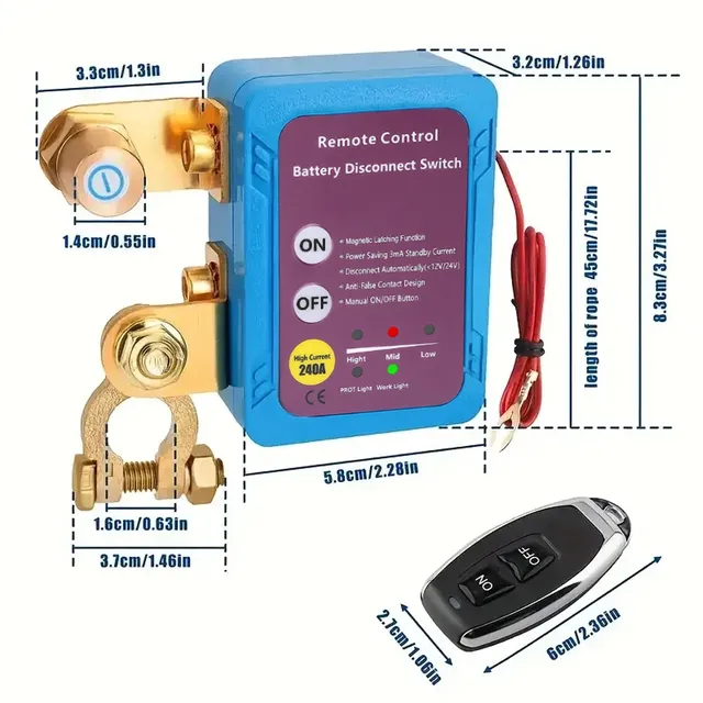 Interrupteur déconnexion batterie 12V 240A télécommande… – vue 2