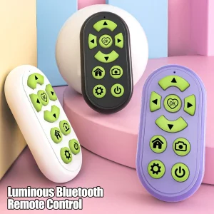 Télécommande Bluetooth sans fil pour téléphone portable, bouton Bluetooth lumineux pour photos courtes, prise de photos, tournage de Page pour eBook
