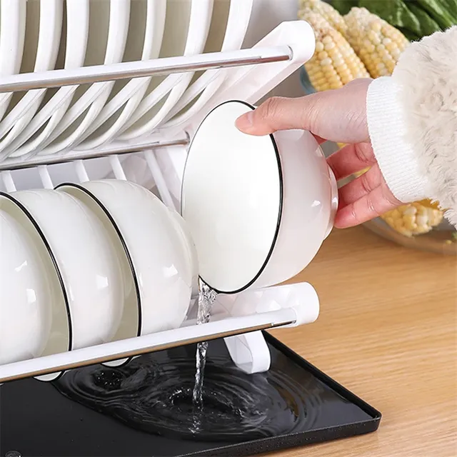 Étagère de rangement en plastique pour assiettes et bols… – vue 3